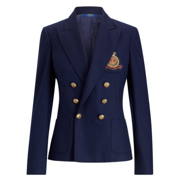 Polo Ralph Lauren Jackets & Blazers - NWT Polo Ralph Lauren Women's Double Breast Wool Crest Patch Blazer Jacket 8